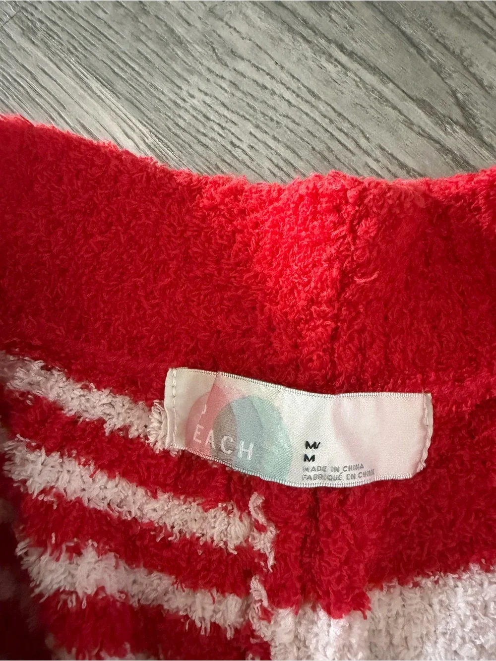 Free People Red and White Striped Knit Athletic Shorts